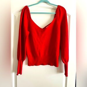 Anthropologie red sweater
